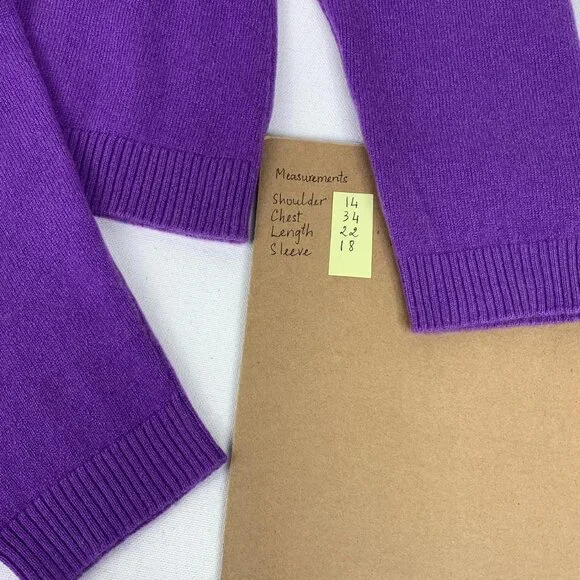 Charter Club Soft Purple Cashmere Sweater - Luxurious S/M Scoop Neck Jumper - Picture 6 of 6